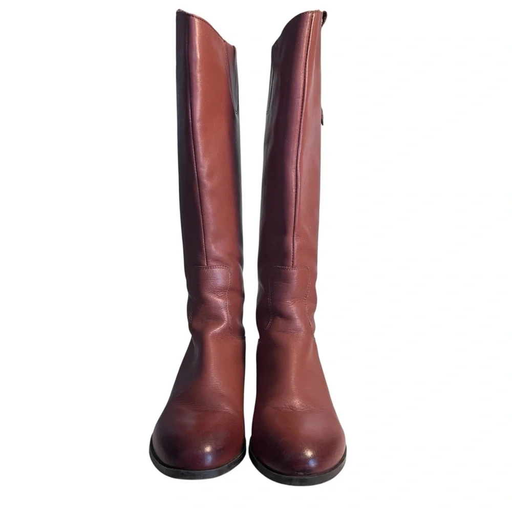 Array Derby Leather Knee High Riding Boots 8.5 N